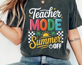 先生モードオフ PNG 学校最終日のビーチ SVG 夏の先生休暇モード 夏休み 新学期 デジタルダウンロード