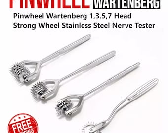 Stainless Steel Wartenberg Wheel 1 2 3 5 7 Head | Nerve Tester Pinwheel | Single, 2 Row & Set Options