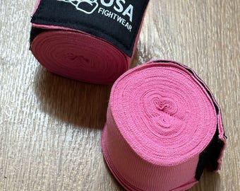 Pink Mexican Style Boxing Handwraps: MMA, Muay Thai Training