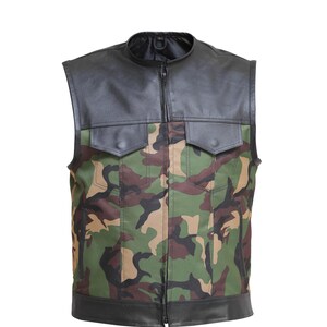 Camoleren herenvest - mouwloos jack in militaire stijl - motorvest