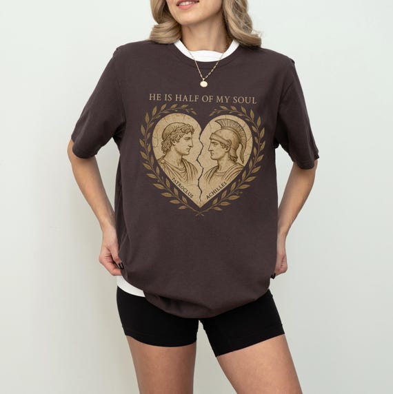 Song of Achilles Shirt Greek Mythology Literary Tee Patroclus and Achilles LGBT Book Gift, Light Academia Booktok Aesthetic T-Shirt