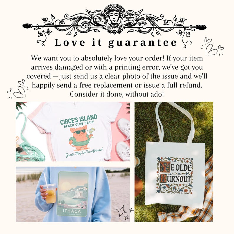 a collage of photos with the words love it guarantee
