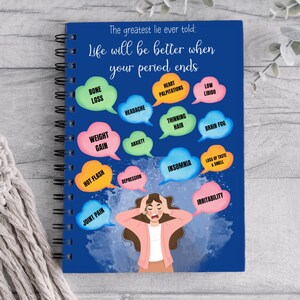 Menopause Symptoms Log, Spiral Journal, Notebook for Women, Self-Care Diary, Wellness Planner, Health Journal, Perimenopause Log