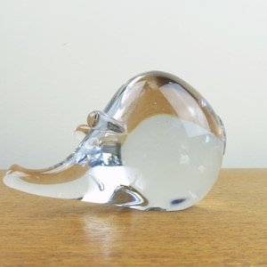 Vintage Glass Pig Figurine Pigurine Pulled Handblown Glass Art Glass image 1