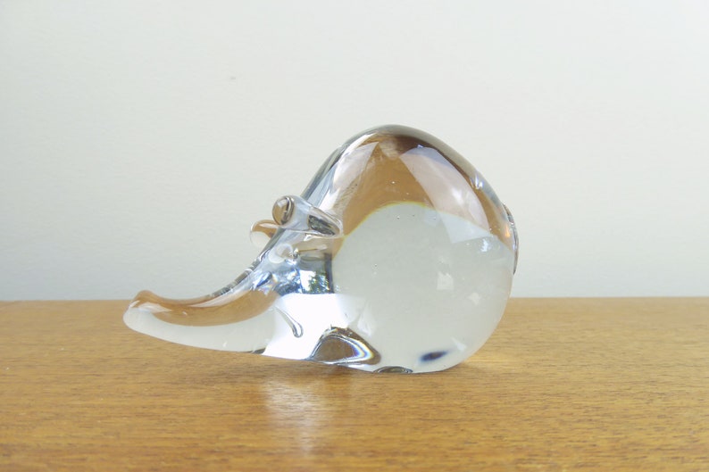 Vintage Glass Pig Figurine Pigurine Pulled Handblown Glass Art Glass image 1
