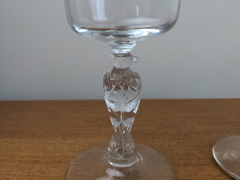 Vintage Libbey Liberty Bell 4 Glasses American Eagle Water Goblet Wine Glass 1974 image 2