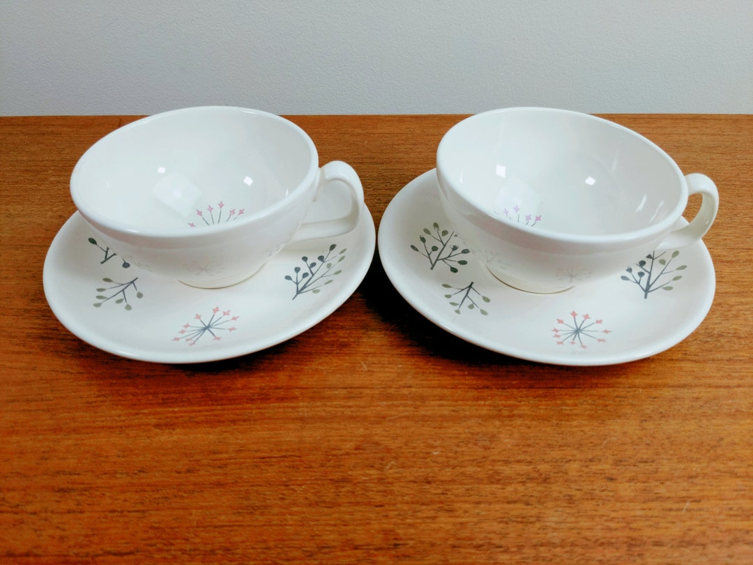 Franciscan Echo 2 Cups and Saucers Gladding Mcbean California 1954 Etsy