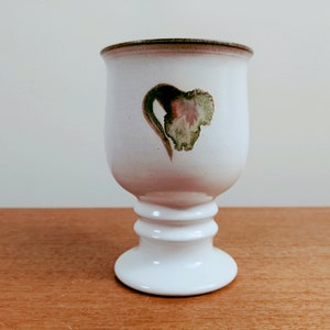 Denby Troubadour 4 1/2 Wine Goblet Hand Painted Magnolia Flowers Leaves image 3