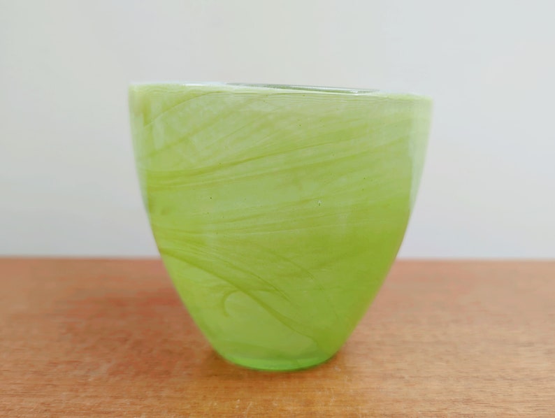 Kosta SEA Glasbruk 4 Bowl Green Art Glass Votive Sweden image 4