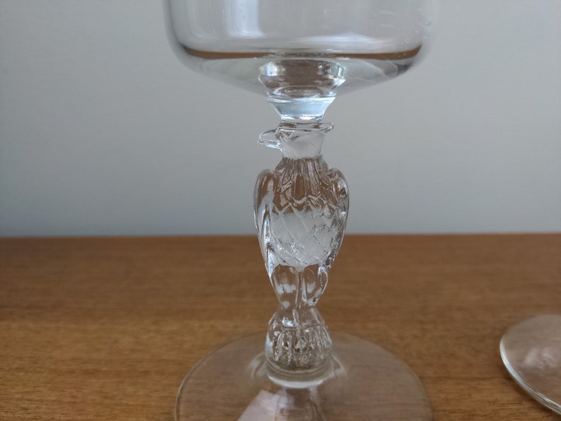 Vintage Libbey Liberty Bell 4 Glasses American Eagle Water Goblet Wine Glass 1974 image 4