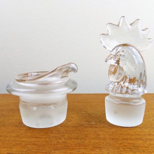 Heisey Rooster Glass Stopper and Decanted Pour Insert with Strainer BEAUTIFUL image 5