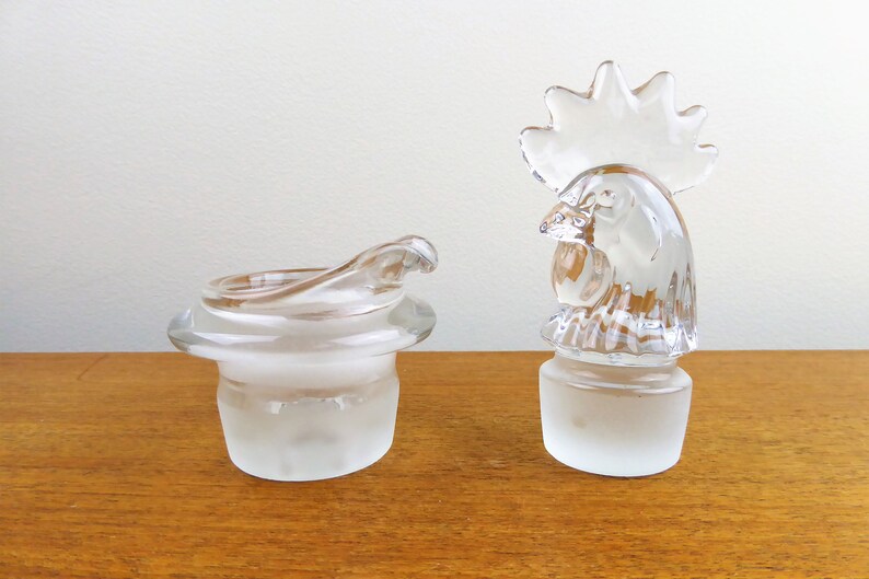 Heisey Rooster Glass Stopper and Decanted Pour Insert with Strainer BEAUTIFUL image 5