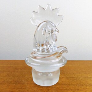 Heisey Rooster Glass Stopper and Decanted Pour Insert with Strainer BEAUTIFUL image 1