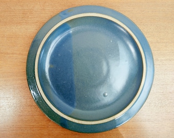 Fabrik Dark Blue & Brown Agate Pass Chop Plate Platter | Jim McBride | Seattle Pottery