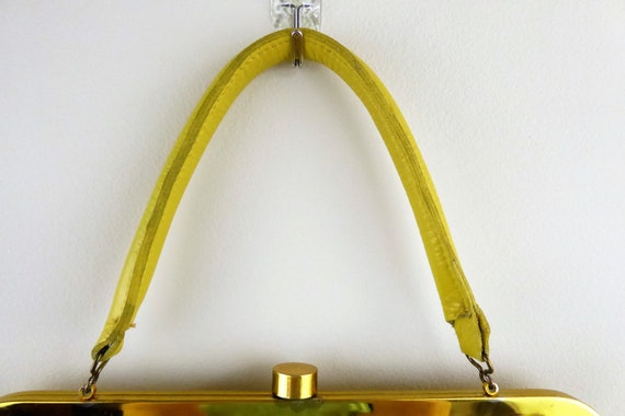 Roger Van Schoyck Yellow Pebbled Leather Handbag … - image 3