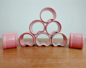 Vintage Vera Napkin Rings Napkinholders | 1980s | Pink | Taiwan