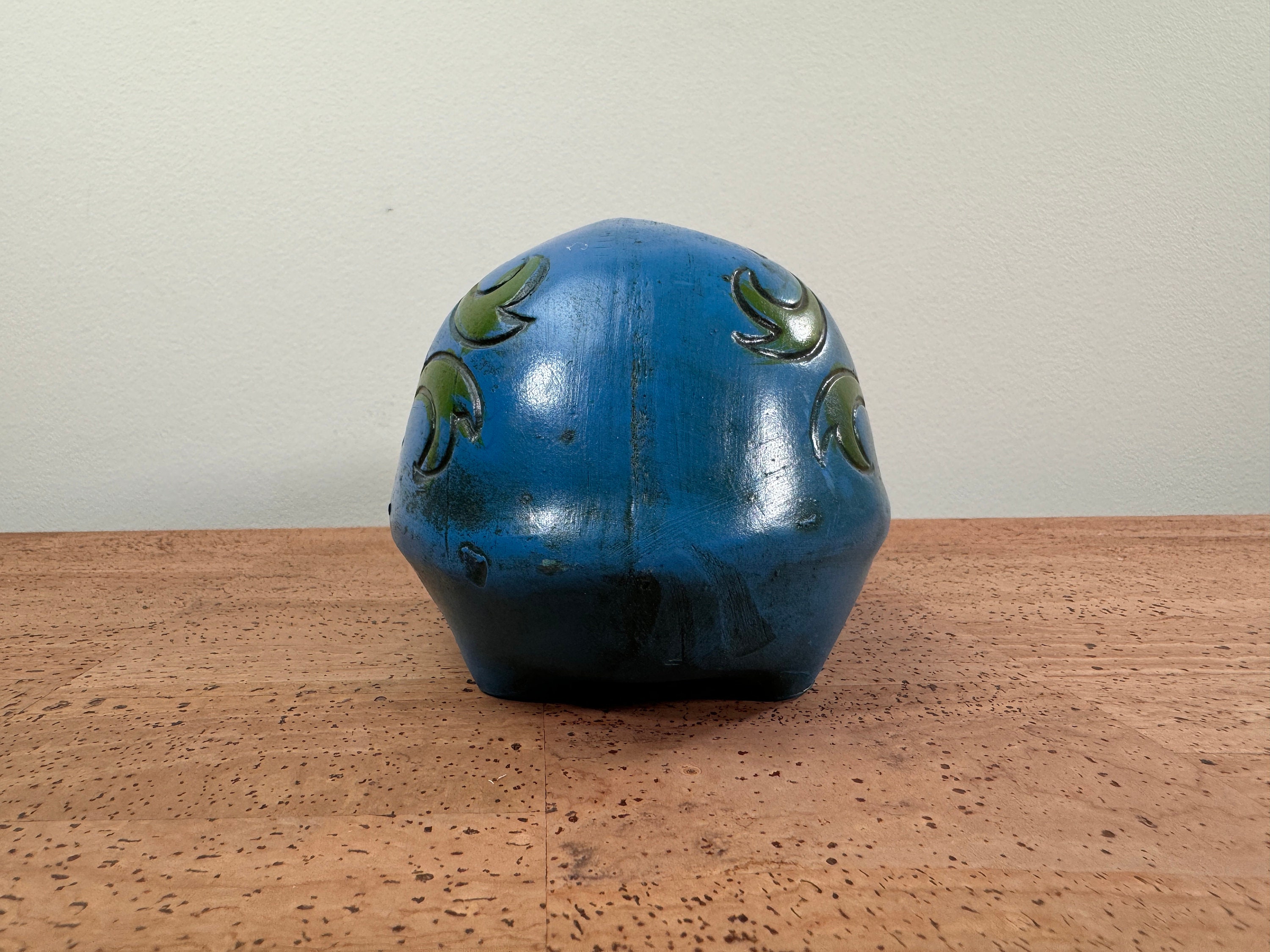 ヴィンテージ レトロ カバ 貯金箱 | 花と葉の付いた青 - Etsy 日本