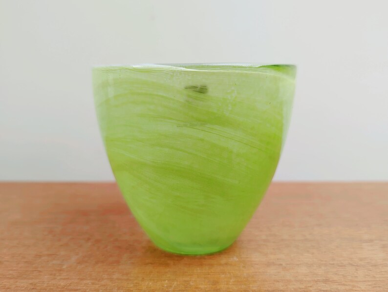 Kosta SEA Glasbruk 4 Bowl Green Art Glass Votive Sweden image 3