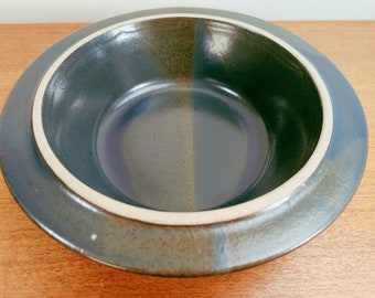 Fabrik Dark Blue & Brown Agate Pass Vegetable Serving Bowl | Jim McBride | Seattle Pottery