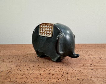 Vintage Stoneware Elephant Candleholder | Japan