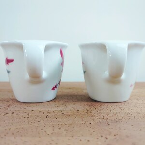 Sterling Russel Wright 2 Mugs Cups Andy Warhol Pink Grey Gray Flora Floral USA immagine 4