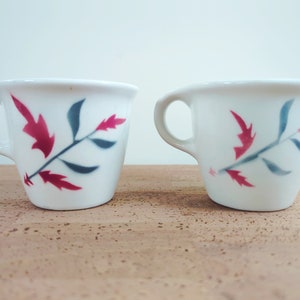 Sterling Russel Wright 2 Mugs Cups Andy Warhol Pink Grey Gray Flora Floral USA immagine 1