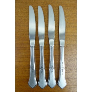 Oneida Ashmore 4 Dinner Knives Burnished Stainless 1990 image 1