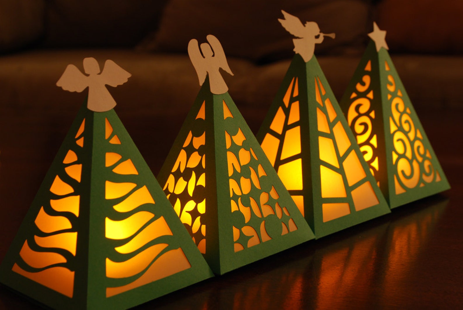 Download Christmas Tree Luminary Digital Cutting Files SVG PDF | Etsy