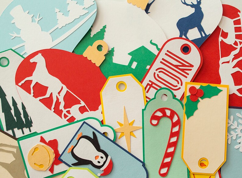 Download Christmas Gift Tag Set Digital Cutting Files SVG PDF / 3D ...