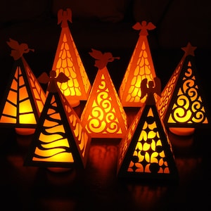 Kerstboom Luminary Digital Cutting-bestanden - SVG, pdf