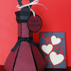 Love Potion Bottle and Lots of Love Card Digital Cutting Files SVG, PDF / Romantic / Valentine Gift / Valentine Card / Craft Template image 2