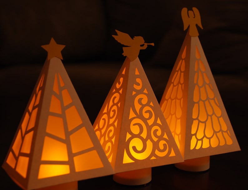 Download Christmas Tree Luminary Digital Cutting Files SVG PDF | Etsy