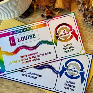 Driving Lessons Gift Ticket: Personalized Scratch Reveal