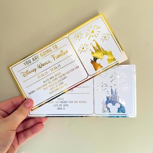 Disney Karte | Disney Urlaubskarte | Folierte Karte | Personalisiertes Ticket | Disney Geschenkgutschein | Personalisierter Geschenkgutschein