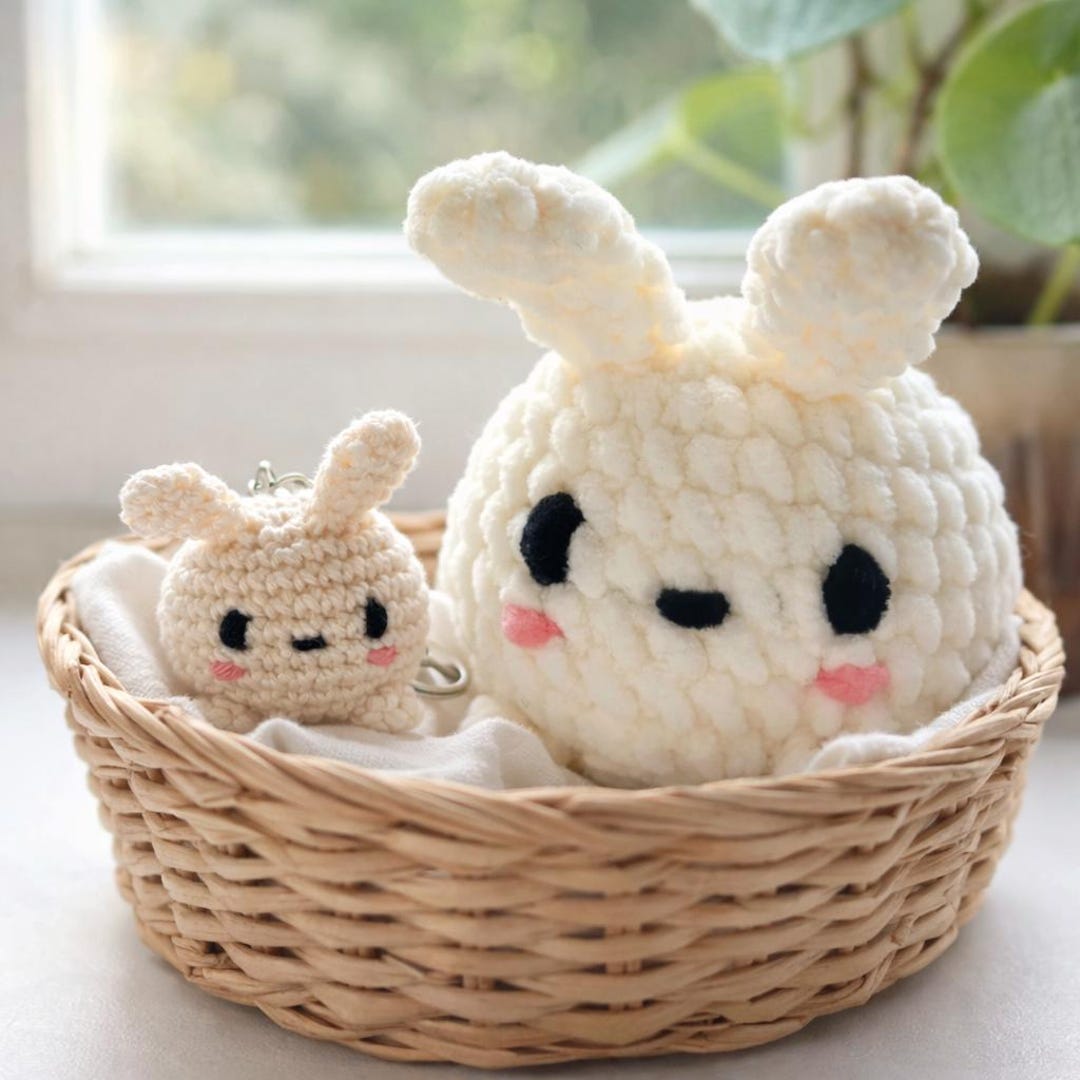 Min Crochet Rabbit Mini Crochet Bunny Amigurumi Pattern | Beginner Friendly Keychain ...