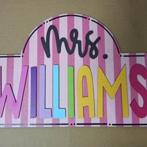 Custom Teacher Door Hanger, Classroom Sign Door Decor, Personalized Teacher Name Sign, Teacher Door Hanger, Teacher Back To School Gift