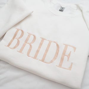 Personalized Gift For Bride,Embroidered Bride Sweatshirt,Embroidered Bride,  Engagement Gift,Unique Bridal Shower Gift,Future Mrs Sweatshirt
