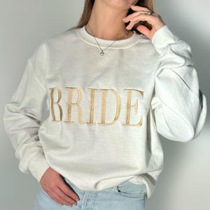 Personalized Gift For Bride,Embroidered Bride Sweatshirt,Embroidered Bride,  Engagement Gift,Unique Bridal Shower Gift,Future Mrs Sweatshirt