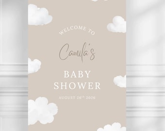 Cloud Baby Shower Welcome Sign Neutral Modern Cloud Welcome Signage Décor For Baby Shower Celebration for Baby Boy or Baby Girl Cloud Theme