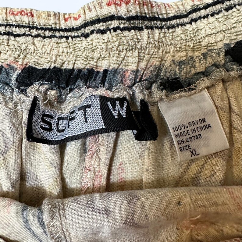 Vintage Rayon Co-Ord Set - Shirt & Shorts - SoftWear - Size L/XL image 3