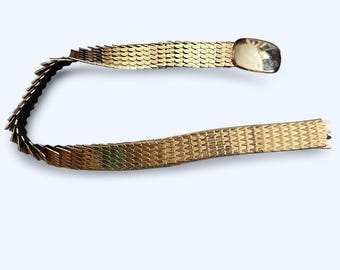 Vintage Gold MBD Engraved Stretch Snake Link Stretch Belt Vintage Gold MBD Engraved Stretch Snake Link Stretch Belt - Etsy main image 2