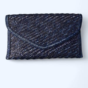 Vintage Woven Clutch  Midnight Blue  Made in Hong Kong