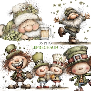 Skurril St Patricks Day Kobold Clipart Bundle (DIGITAL DOWNLOAD 35 PNG)