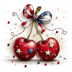 Americana 4th of July Clipart – Hand Drawn Patriotic Sketch PNGs, Rustic Farmhouse (35 PNG) image 5