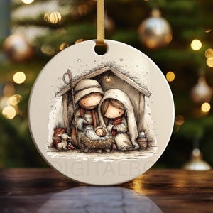 Skurrile Weihnachtskrippe Clipart Bundle, Christliche Weihnachtswand Kunst (Digitaler Download 20 PNGs)