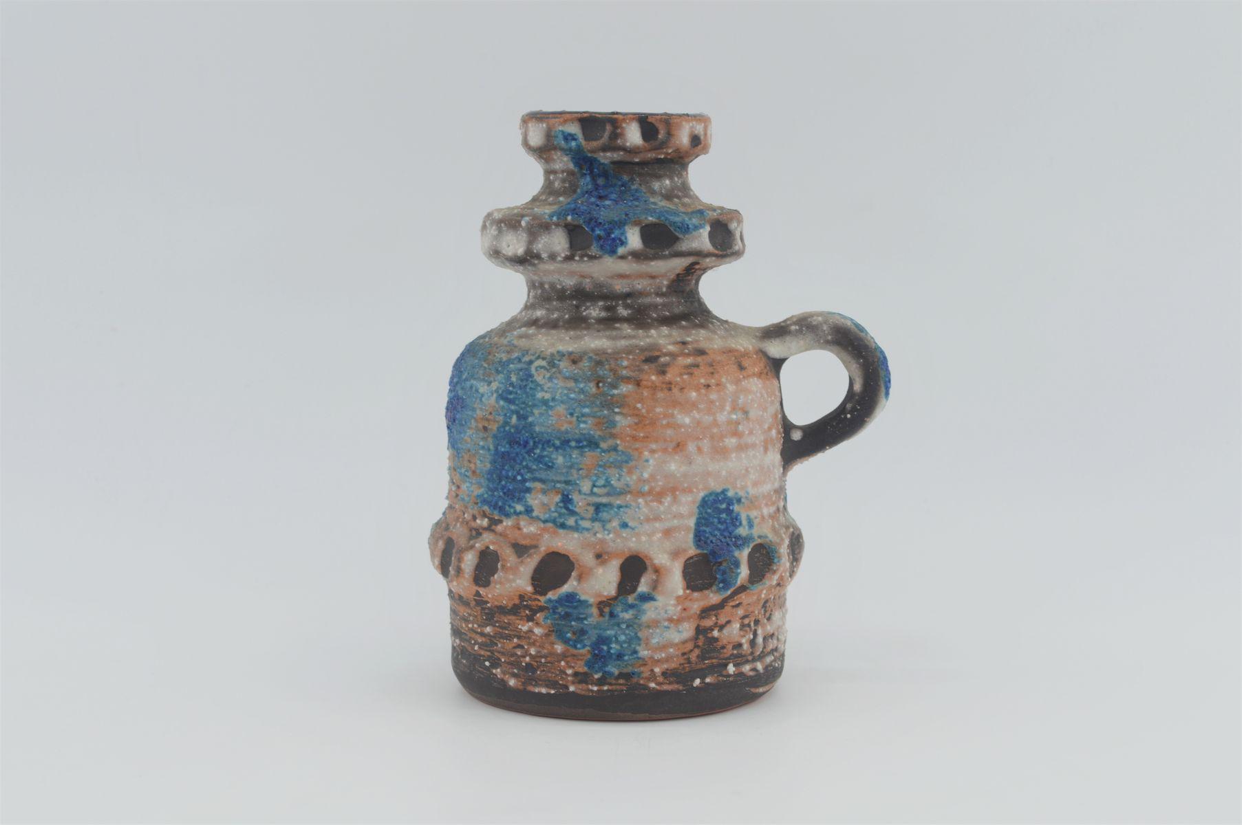Vintage Carstens Tönnieshof Ceramic Vase 7327-15 WGP blue fat lava glaze art pottery Mid-Century West German fat lava vase