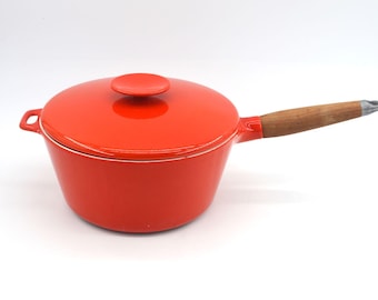 Olla grande vintage de hierro fundido Copco Denmark, diseño de Michael Lax de mediados de siglo, utensilios de cocina daneses de diseño vintage de la década de 1960 – diseño Pop Art de mediados de siglo.