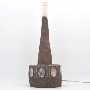G.P. Keramik Denmark large Danish mid-century studio pottery table lamp 1970s Brutalist art ceramics Danish Modern Design