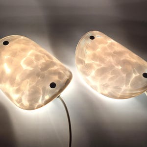 Vintage EL-Light Denmark Type 3210 Wall Lamps Danish Modern Design 1970s Glass Plate Lamp - handmade Danish design wall lamps