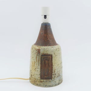 Mid-Century Sejer Unic Ceramic Table Lamp Fridtjof Sejersen Danmark Studiokeramik Denmark 1960s Brutalist Danish Ceramics